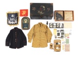 ID'D 1930S USMC PAINTED FOOTLOCKER, UNIFORM, AND PHOTO GROUPING
