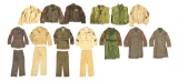 LOT OF 13: 11 USMC UNIFORMS, OVERCOATS, AND 2 FLAK JACKETS