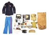ID'D WWII USMC III AMPHIBIOUS CORPS UNIFORM AND EPHEMERA GROUPING