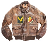 ID'D WWII USAAF 351ST BOMB GROUP 509TH BOMB SQUADRON A-2 FLIGHT JACKET