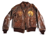 ID'D WWII USAAF 341ST BOMB GROUP 491ST BOMB SQUADRON A-2 FLIGHT JACKET