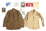 US WWII ID'D 449TH BOMB GROUP CATERPILLAR CLUB UNIFORM, PAPERWORK, AND PHOTO GROUPING