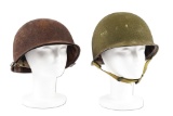 LOT OF 2: US WWII M1 HELMETS