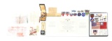 LOT OF 3: ID'D US WWII MEDAL GROUPING AND INSIGNIA GROUPINGS