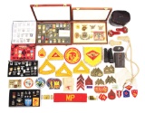 LARGE AND EXTENSIVE LOT OF USMC PATCHES, MEDALS, AND ISNIGNIA