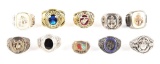 LOT OF 10: US NAVY AND USMC RINGS