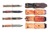 LOT OF 4 USAF JET PILOT KNIVES.