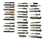LARGE LOT OF AMERICAN BAYONETS AND TOOLS.