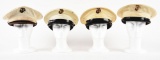 LOT OF 4: USMC DRESS WHITE VISOR HATS