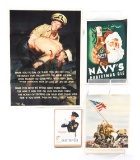 LOT OF 4: US WWII NAVY AND USMC POSTERS