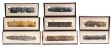 LOT OF 8: KOREAN WAR AND VIETNAM WAR ERA FRAMED USMC YARD LONG UNIT PHOTOS