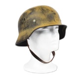 GERMAN WWII M40 HEER TWO-COLOR SPRAY CAMOUFLAGE HELMET