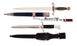 LOT OF 2: LUFTWAFFE FIRST MODEL DAGGER AND FIRE POLICE DRESS BAYONET
