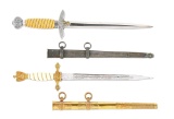 LOT OF 2: GERMAN THIRD REICH KRIEGSMARINE AND SECOND MODEL LUFTWAFFE DRESS DAGGER