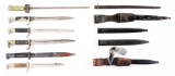 LOT OF 6: GERMAN WWII DRESS AND FRENCH BAYONETS.