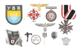 LOT OF 12: THIRD REICH UKRANIAN INTERNAL SECURITY PATCH AND MISC INSIGNIA.