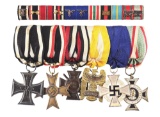 LOT OF TWO: GERMAN WORLD WAR II MEDAL BAR AND RIBBON BAR