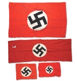LOT OF 4: THIRD REICH FLAGS