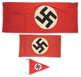 LOT OF 3: THIRD REICH FLAGS
