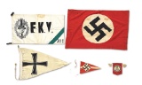 LOT OF 5: THIRD REICH AND IMPERIAL GERMAN FLAGS