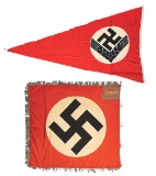 LOT OF 2: THIRD REICH FLAG & BANNER