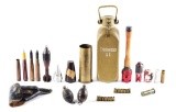 LOT OF 19: GERMAN WWII GRENADES, FLARES, AMMUNITION, HOLSTER, AND WATER CAN