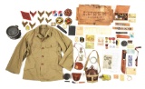 LOT OF WWII JAPANESE FIELD GEAR, EPHEMERA, AND TUNIC.