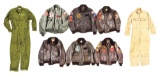 LOT OF 8: 6 USMC FLIGHT JACKETS AND 2 FLIGHT SUITS