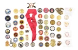 LOT OF 55: US MILITARY CHALLENGE COINS AND INSIGNIA