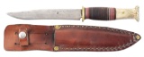 FINE SCAGEL HOME OR CAMP KNIFE WITH ORIGINAL SHEATH.