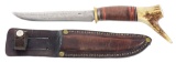 SCAGEL WHITE TAIL BROW-TINE SLIM HUNTER WITH SHEATH (1905-1916).