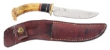 VERY FINE LATER SCAGEL HUNTER WITH SHEATH (1935-1945).