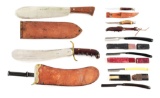 LOT OF 8: 4 FIXED BLADE AND 4 STRAIGHT RAZOR KNIVES.