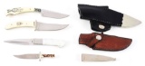 LOT OF 4: CUSTOM FIXED BLADE KNIVES.