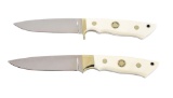 LOT OF 2: CUSTOM FIXED BLADE KNIVES BY C.R. SIGMAN.