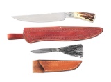 LOT OF 2: CUSTOM FIXED BLADE KNIVES.