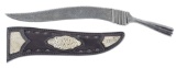 UNSIGNED ALL METAL CONSTRUCTION CUSTOM DAMASCUS KNIFE.