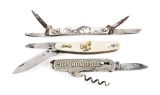 LOT OF 3: ANTIQUE FOLDING KNIVES.