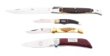 LOT OF 4: CUSTOM SINGLE BLADE CONTEMPORARY FOLDERS.