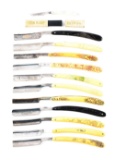 LOT OF 12: 11 STRAIGHT RAZORS AND 1 CORN RAZOR.