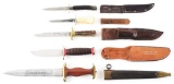 LOT OF 5: FIXED BLADE KNIVES.