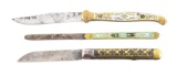LOT OF 3: SINGLE BLADE EARLY FOLDING KNIVES.