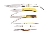 LOT OF 6: FOLDING KNIVES.