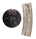 LOT OF TWO: M1941 JOHNSON MAGAZINE AND 50 ROUND THOMPSON DRUM MAGAZINE