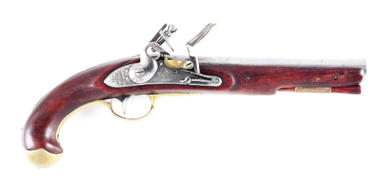 (A) US MODEL 1811 FLINTLOCK PISTOL BY S. NORTH OF BERLIN, CONNECTICUT.