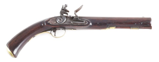 (A) PRIMITIVE AMERICAN FLINTLOCK PISTOL SIGNED C. KLINE.