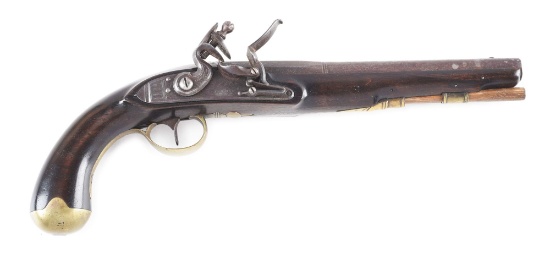 (A) COMPOSITE FLINTLOCK HOLSTER PISTOL WITH J.J. HENRY LOCK.