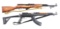 (C) LOT OF 2: ARSENAL REFURBISHED RUSSIAN SKS AND CHINESE SKS SEMI-AUTOMATIC RIFLES.