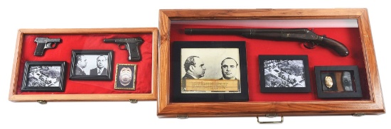 (C) LOT OF 3: GUNS ATTRIBUTED TO AL CAPONE - CRESCENT FIREARMS CO. NITRO HUNTER SHOTGUN, SAVGE 1907