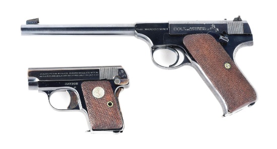 (C) LOT OF 2: COLT WOODSMAN AND COLT 1908 SEMI-AUTOMATIC PISTOLS.